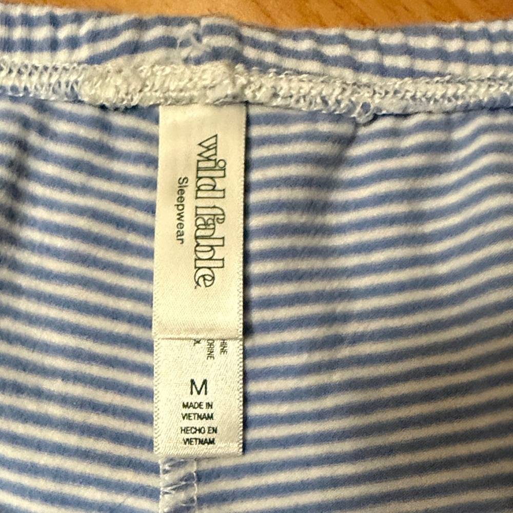 Wild Fable Women’s Blue Striped Cotton Tank & Shorts Sleep Set - Picture 5 of 8